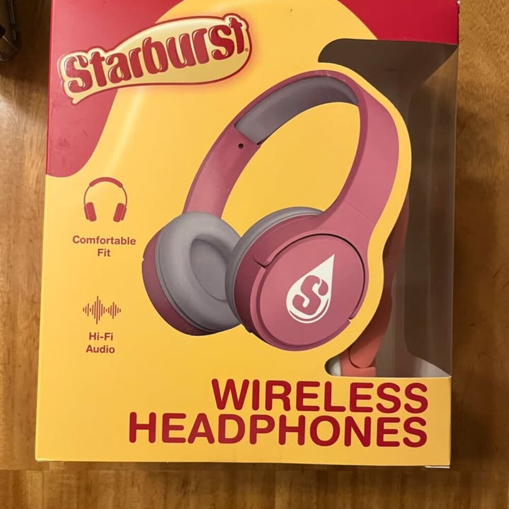 Pink Starburst over-the-ear wireless bluetooth headphones by Orbit